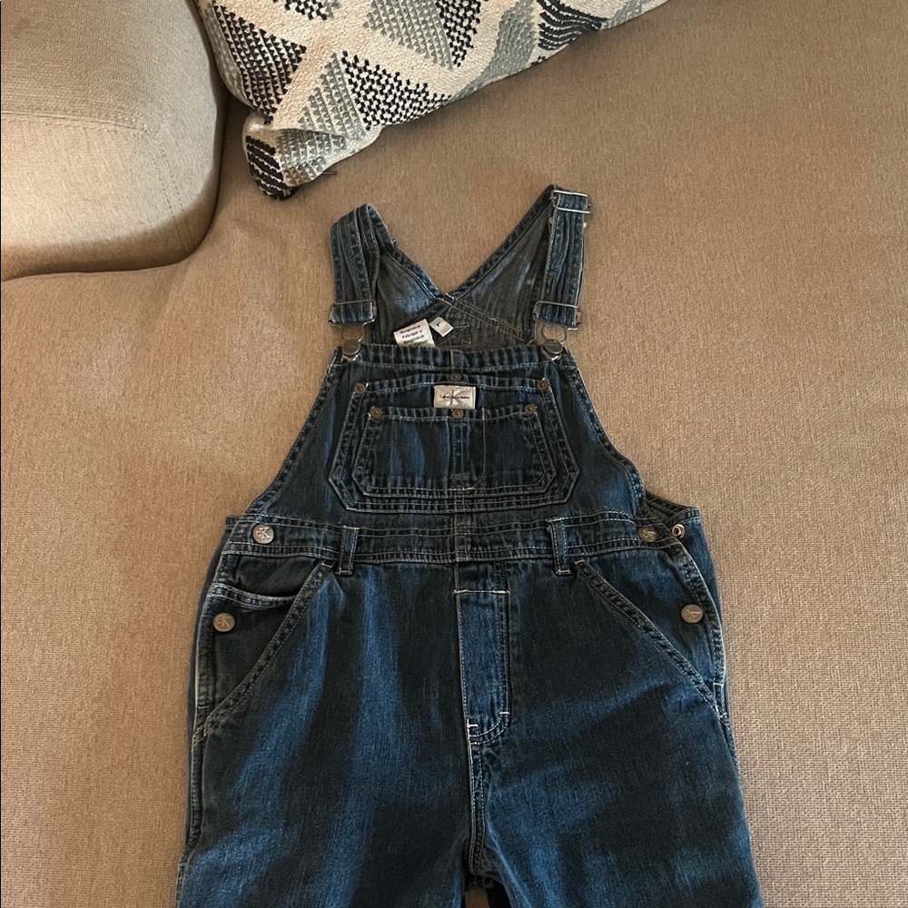 Calvin Klein Kids Blue Denim Overalls